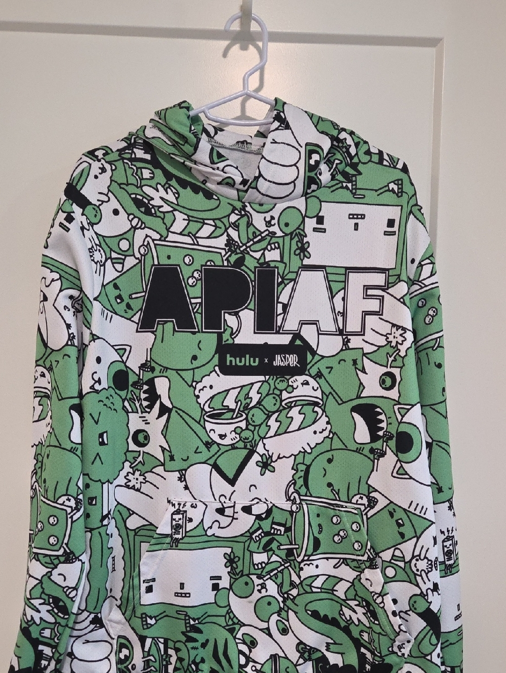 Graphic Hoodie - Green & White